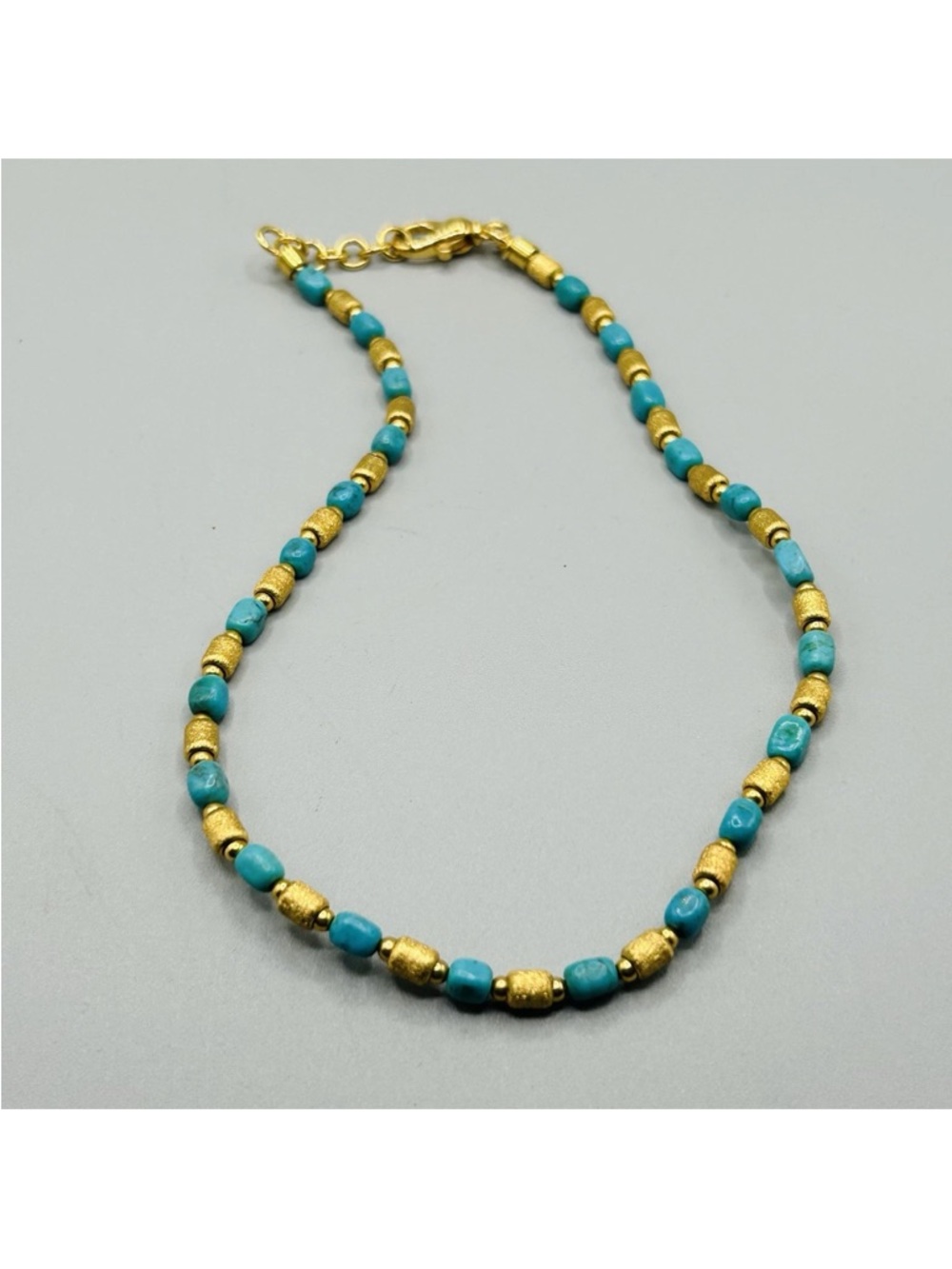Bronze Milor Italy & Turquoise 16 inch necklace / choker Fabulous Design